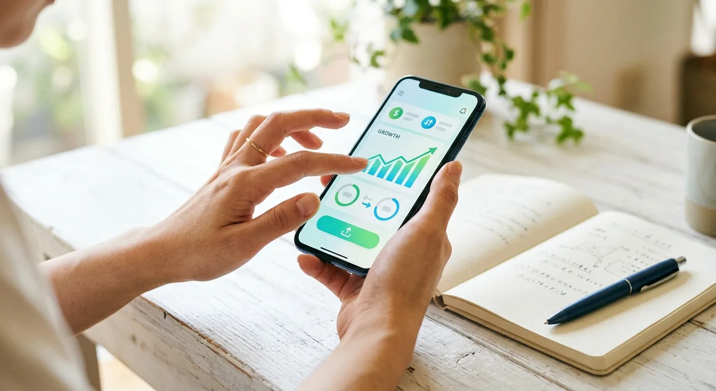 スマートフォンで証券口座を開設する手元のクローズアップ
