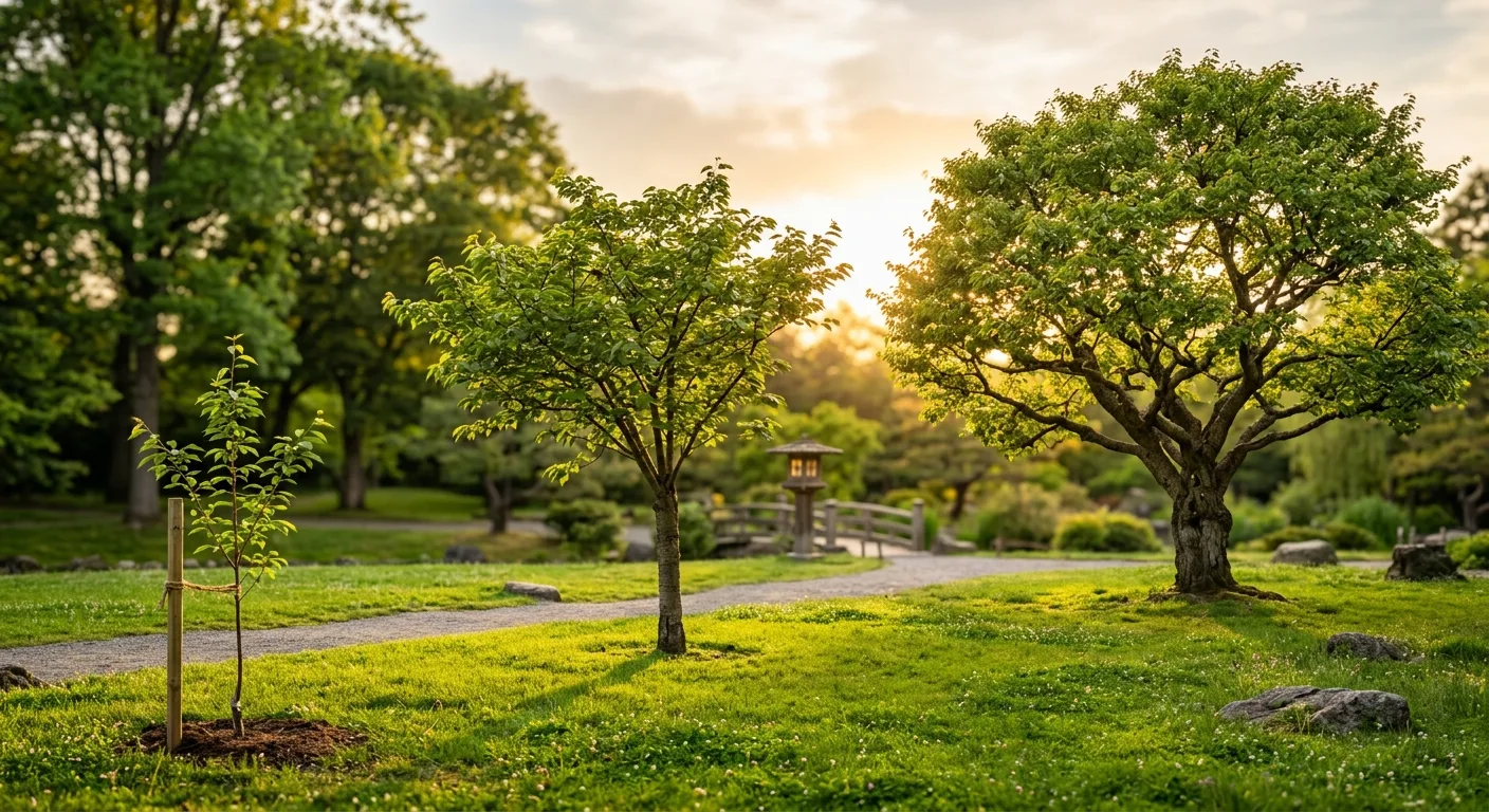 小さな苗木が大木に成長していく様子を連想させる緑の自然